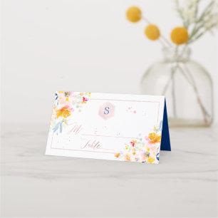 Carte De Placement Bat mitzvah d'aquarelle PixDezines, Roses du milie