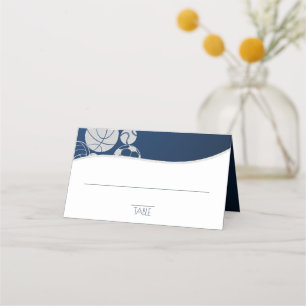 Carte De Placement Bat mitzvah de sport Carte de siège bleu et or