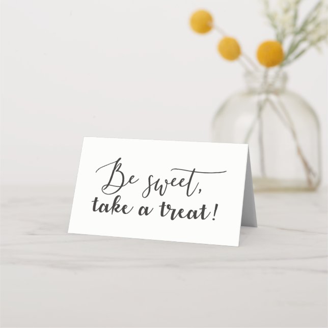 Carte De Placement Be Sweet Take a Treat Script Table tente alimentai (Devant)