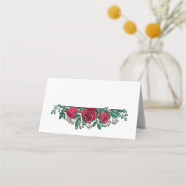 Carte De Placement Beau Mariage Floral Roses Rouges