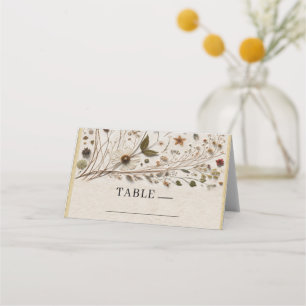Carte De Placement Beauté de la Nature Fleurs et Feuilles Botaniques