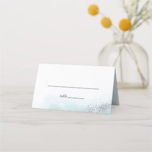 Carte De Placement Bébé Bleu nuages Mariage Parties scintillant argen