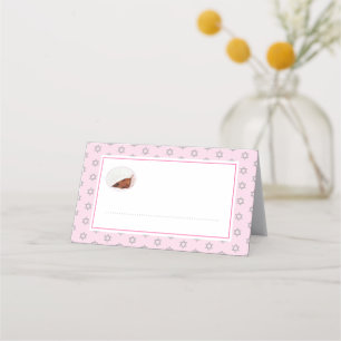 Carte De Placement Bébé juif Nommer Simchat Bat Photo rose