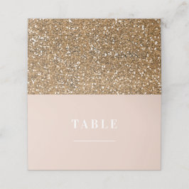 Carte De Placement Beige rose Chic or moderne Parties scintillant Mar