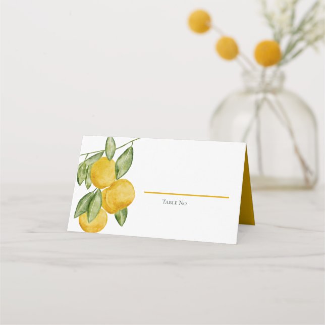 Carte De Placement Belle branche d'arbre de citron aquarelle Party /  (Devant)