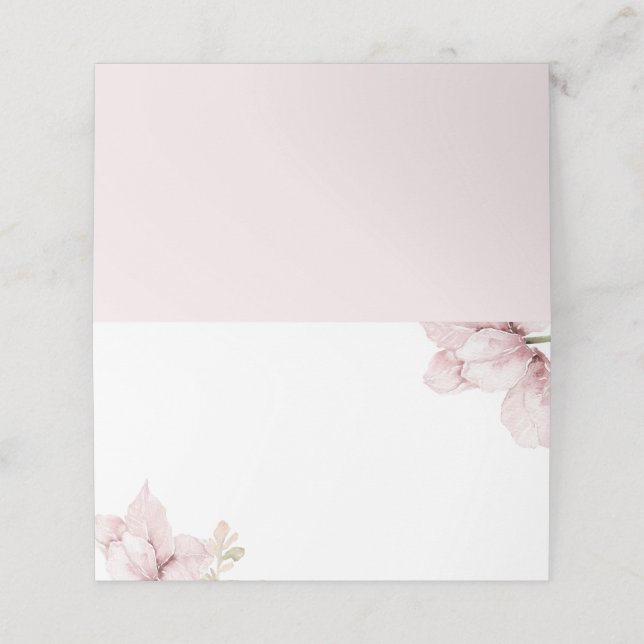 Carte De Placement Belle Elégance Blush Floral (Extérieur déplié)