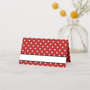 Carte De Placement Belle Polka Blanc Rouge Point Anniversaire