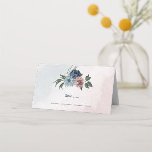 Carte De Placement belle végétation fleurie rose bleu