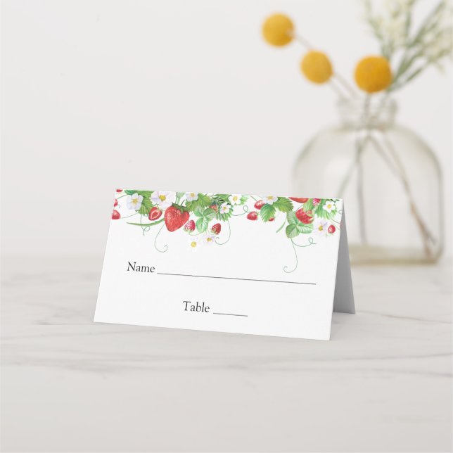 Carte De Placement Berry fraise Baby shower sucré (Devant)