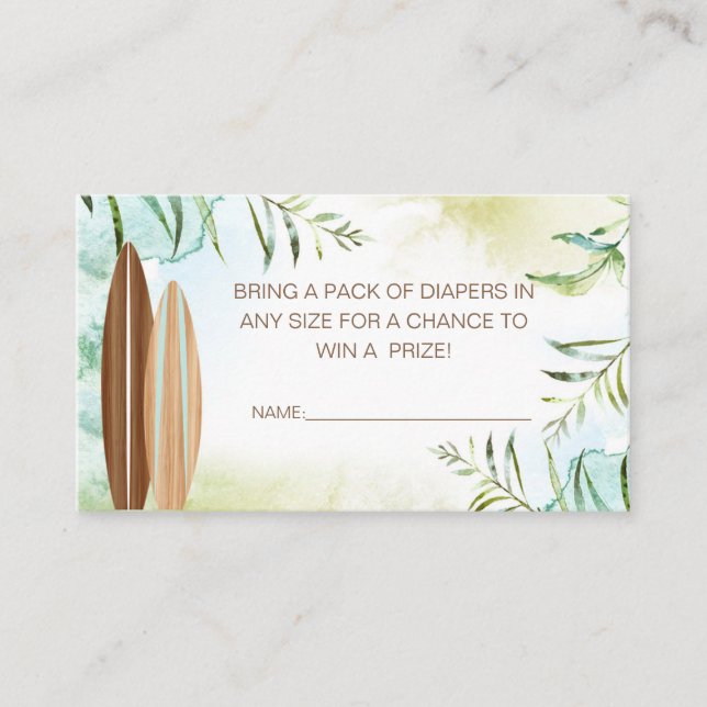 Carte De Placement Billet de rabat avec planches de surf (Devant)