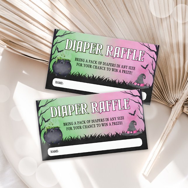 Carte De Placement Billet de rabat Halloween Baby shower (Baby Shower Diaper Raffle Tickets)
