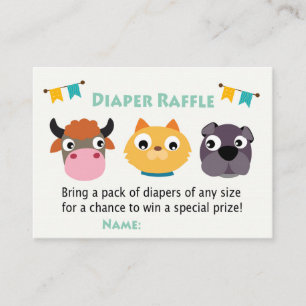 Carte De Placement Billets Barnyard Diaper Raffle