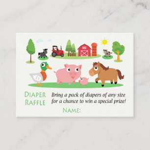 Carte De Placement Billets Barnyard Diaper Raffle