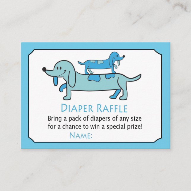 Carte De Placement Billets de roussettes Blue Dachshund (Devant)