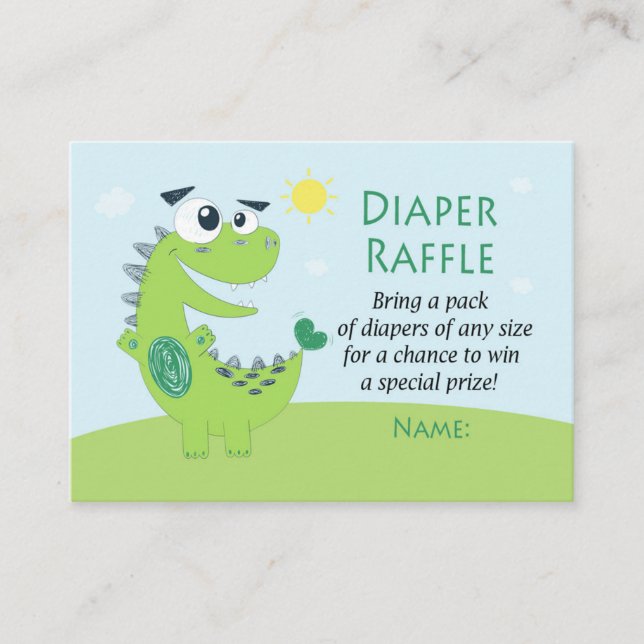 Carte De Placement Billets de rousseur Dinosaure Vert (Devant)
