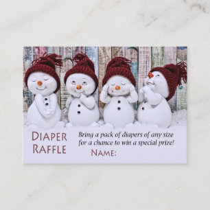 Carte De Placement Billets de tombola de couche bonhomme de neige