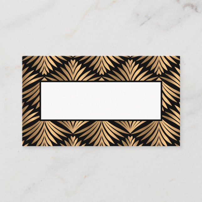Carte De Placement Black Gold Art Déco Gatsby Mariage Elegant Party (Devant)