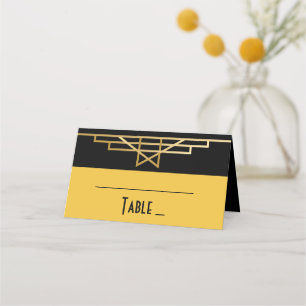 Carte De Placement Black & Gold Art Déco Grande Gatsby de mariage fêt