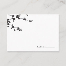 Carte De Placement Black Sakura Fleurs cerises fleurs Mariage zen