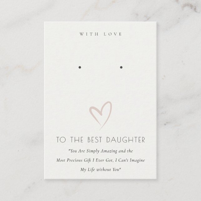 CARTE DE PLACEMENT BLANC COEUR MEILLEUR FILLE CADEAU DE RECHERCHE AFF (Devant)