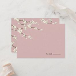 Carte De Placement Blanc Fleurs Sakura Fleurs cerisiers Fleurs Mariag
