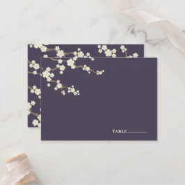 Carte De Placement Blanc Fleurs Sakura Fleurs cerisiers Fleurs Mariag