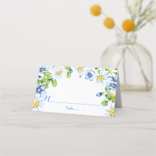 Carte De Placement Bleu Blanc Pays Faisal Mariage Floral