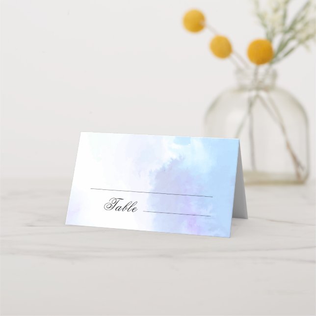 Carte De Placement Bleu clair, Carte du lieu de mariage de plage (Devant)