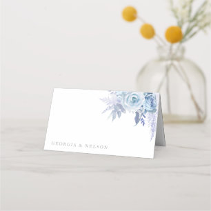 Carte De Placement Bleu Dusty Beau Mariage Floral