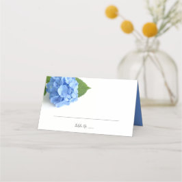 Carte De Placement Bleu Hydrangea Floral Mariage plié