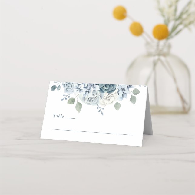 Carte De Placement Bleu Poussiéreux Moderne (Devant)