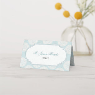 Carte De Placement Bleu Victorien High Tea Party