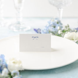 Carte De Placement Bleu Vintage simple Mariage plié