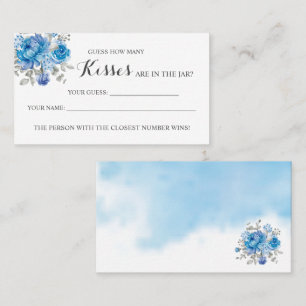 Carte De Placement Blu Flower Combien de baisers Fête des mariées car