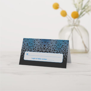 Carte De Placement Blue Black jeu vidéo Gamer Bar Mitzvah Adresse