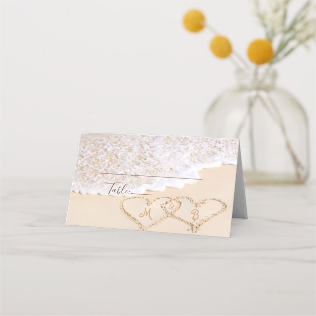 Carte De Placement Blue Ocean Waves Plage tropicale Mariage (Devant)