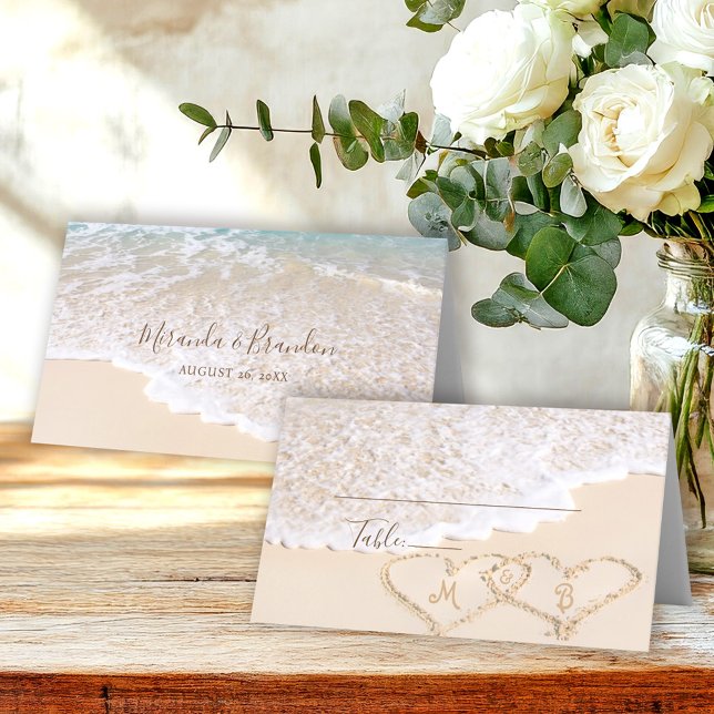 Carte De Placement Blue Ocean Waves Plage tropicale Mariage (Créateur téléchargé)