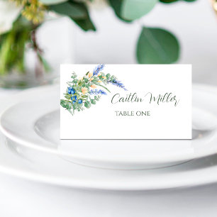 Carte De Placement Blueberry Fleur sauvage Lavender Russe Mariage