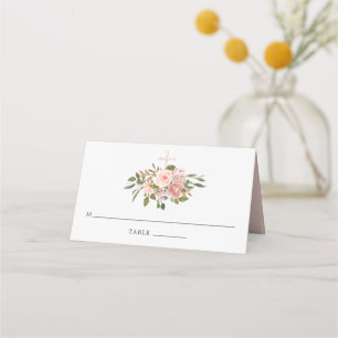 Carte De Placement Blush Rose & Rose Gold Floral First Holy Communion