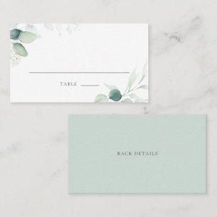 Carte De Placement Boho Aquarelle Eucalyptus Feuille Mariage Place Ca