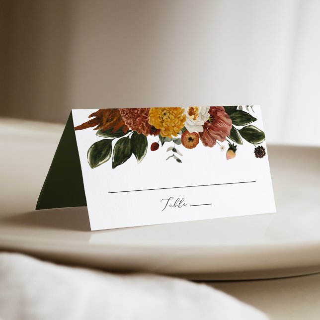 Carte De Placement Boho Automne Mariage Floral (Créateur téléchargé)