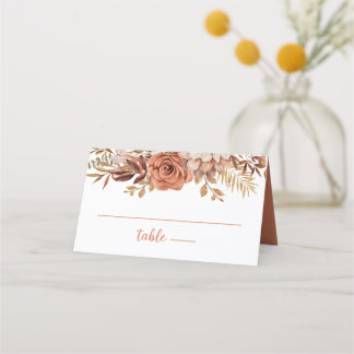 Carte De Placement Boho Autumn Terracotta Détails du Mariage
