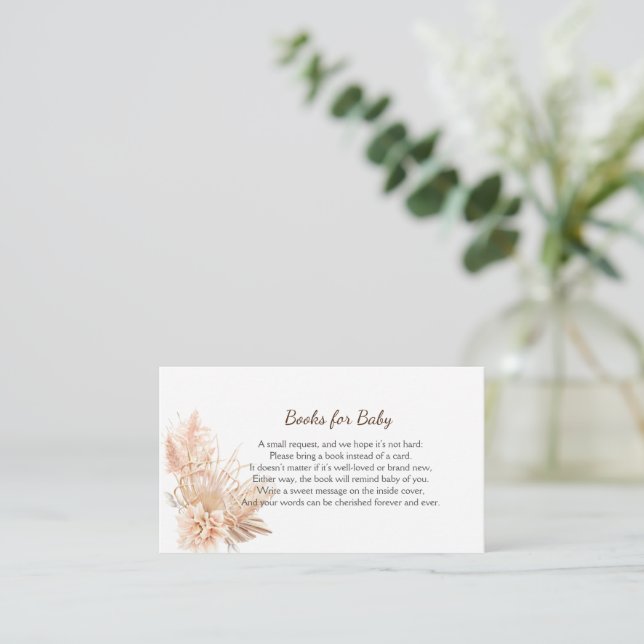 Carte De Placement Boho Chic Minimalist Livres Pour Baby Card (Debout devant)