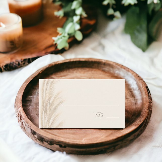 Carte De Placement Boho été pampas herbe aquarelle numéro de table (Boho summer pampas grass watercolor table number place card)