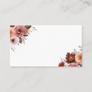 Carte De Placement Boho Fall Aquarelle Floral Bouquet Mariage 