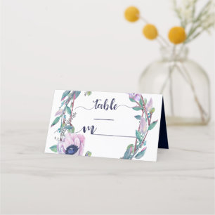 Carte De Placement Boho Feather & Floral Numéro de table Nom du siège