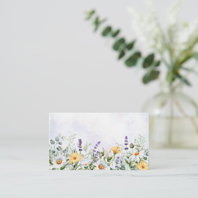 Carte De Placement Boho Fleur sauvage Aquarelle Personnaliser le Mari (Debout devant)