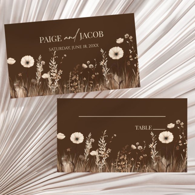 Carte De Placement Boho Fleur sauvage Fleurs sauvages Mariage floral (Créateur téléchargé)