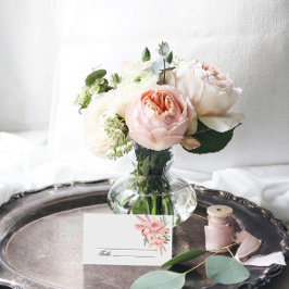 Carte De Placement Boho Fleurs Roses Pampas Grass Mariage Carte Place