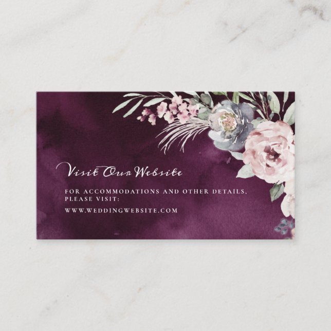 Carte De Placement Boho floral rustique mariage site web Insérer cart (Devant)